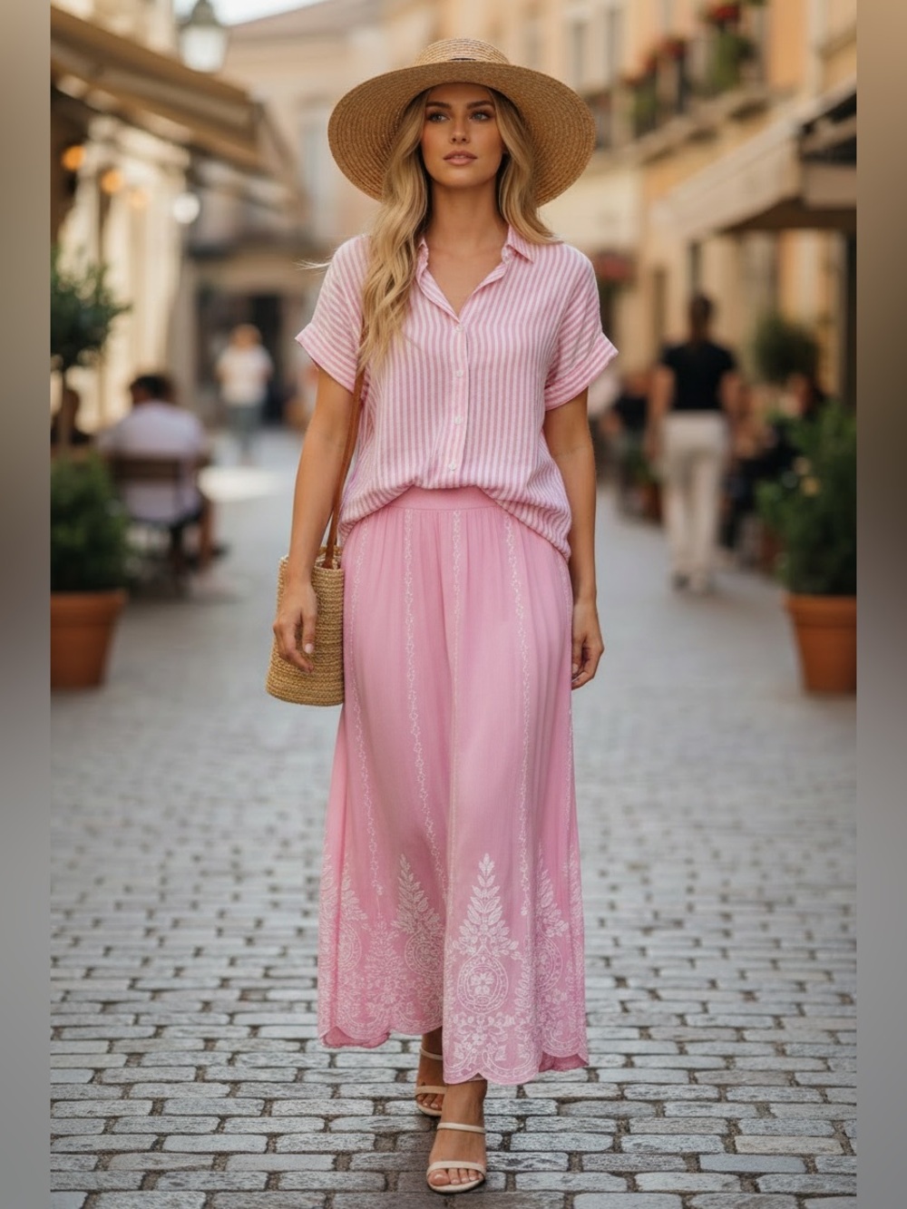 236 • Parisienne Pinstripe Linen Summer Shirt